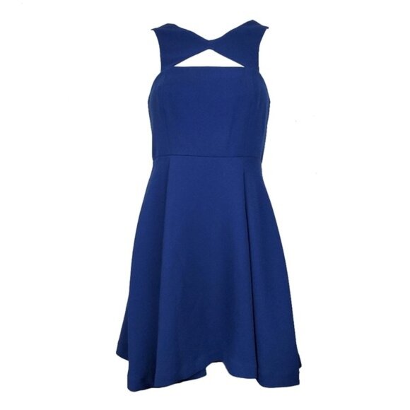 BCBGeneration Womens Splash Sleeeveless Blue Cutout Fit & Flare Dress Size 0 NWT - Picture 1 of 6